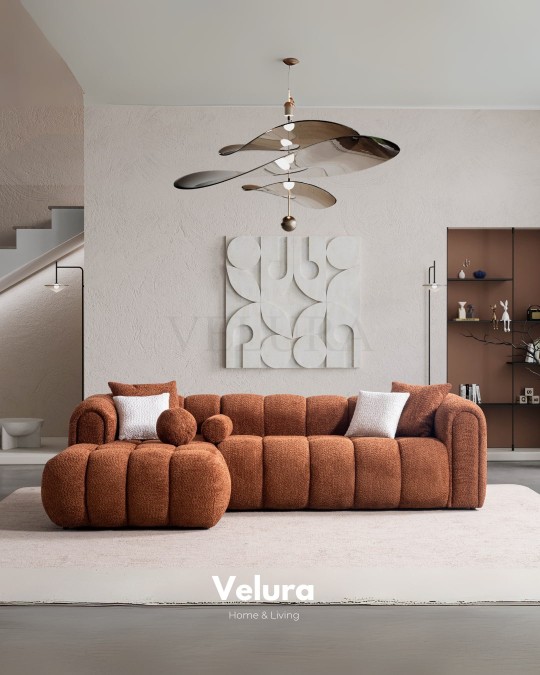 Puffy Köşe Takımı - Kiremit