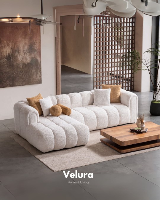 Puffy Köşe Takımı - Krem