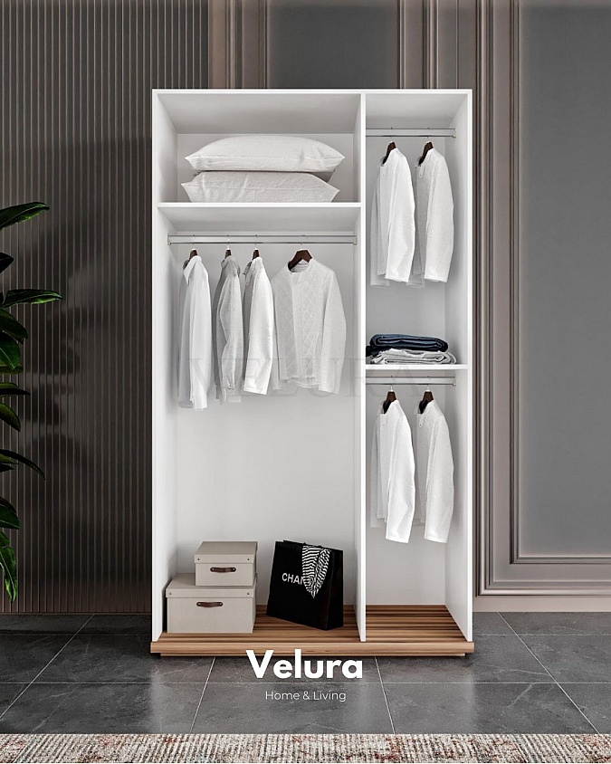 Rana 3 Kapılı Dolap beyaz renk sade modern tasarım