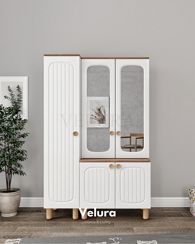 Rana 5 Kapılı Portmanto – Velura Home Rana 5 Kapılı Portmanto beyaz renk yerden yüksek tasarım