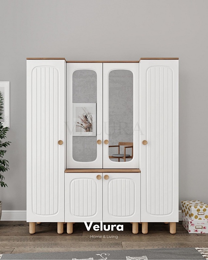 Beyaz portmanto 6 kapaklı antre mobilyası