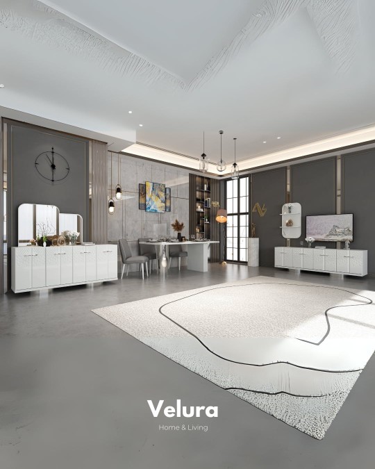parlak beyaz aynalı şifonyer