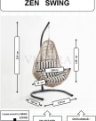 Modern krem rattan zebra minderli salıncak
