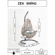 Zen Bahçe Salıncağı - Kahve Rattan Gri Minder Zen Bahçe Salıncağı - Kahve Rattan Gri Minder