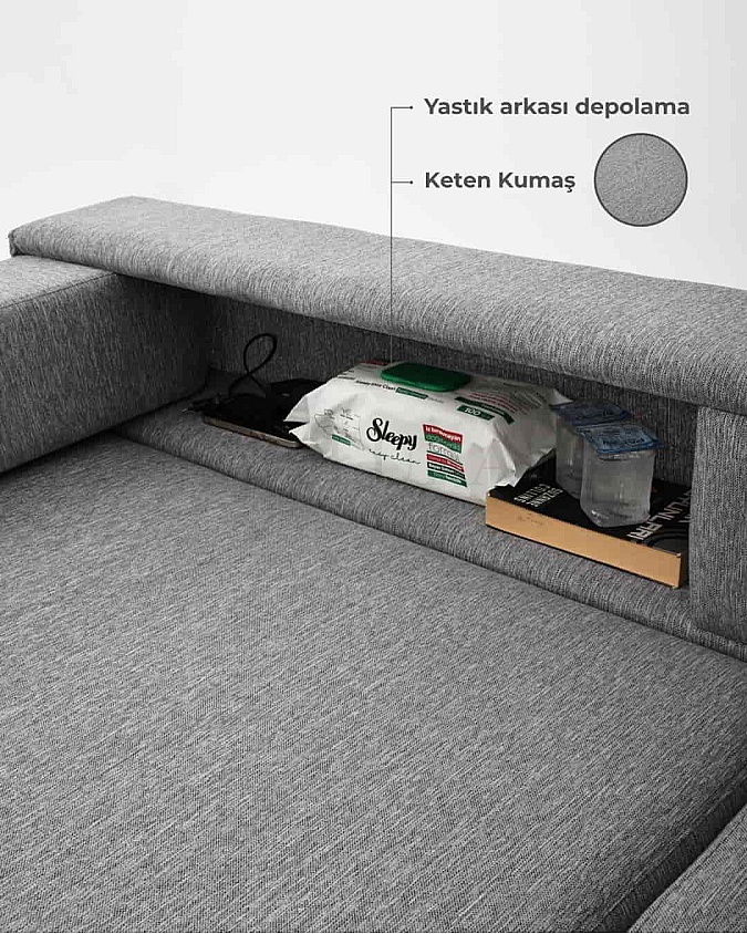 Zeri Antrasit  Puzzle Modüler Köşe Koltuk Takımı