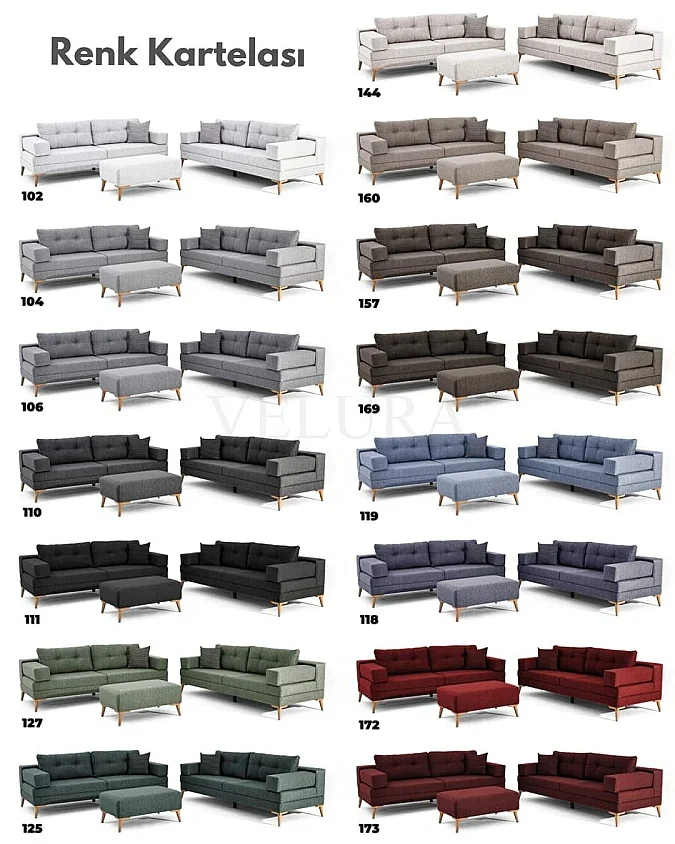 Zeri Puzzle Modüler Antrasit Köşe Koltuk Takımı | Velura Home