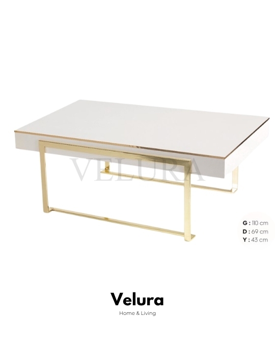 Afra Ekru Gold Orta Sehpa