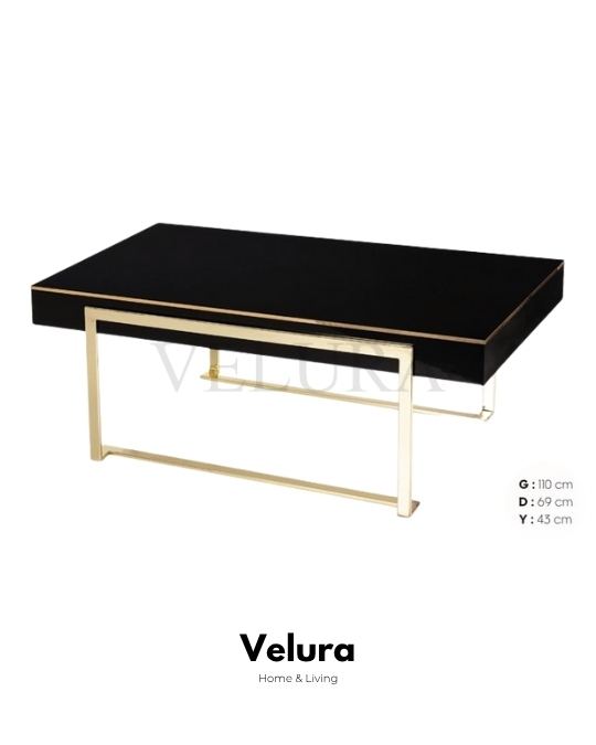 Afra Siyah Gold Orta Sehpa