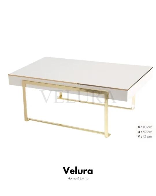 Afra Ekru Gold Orta Sehpa