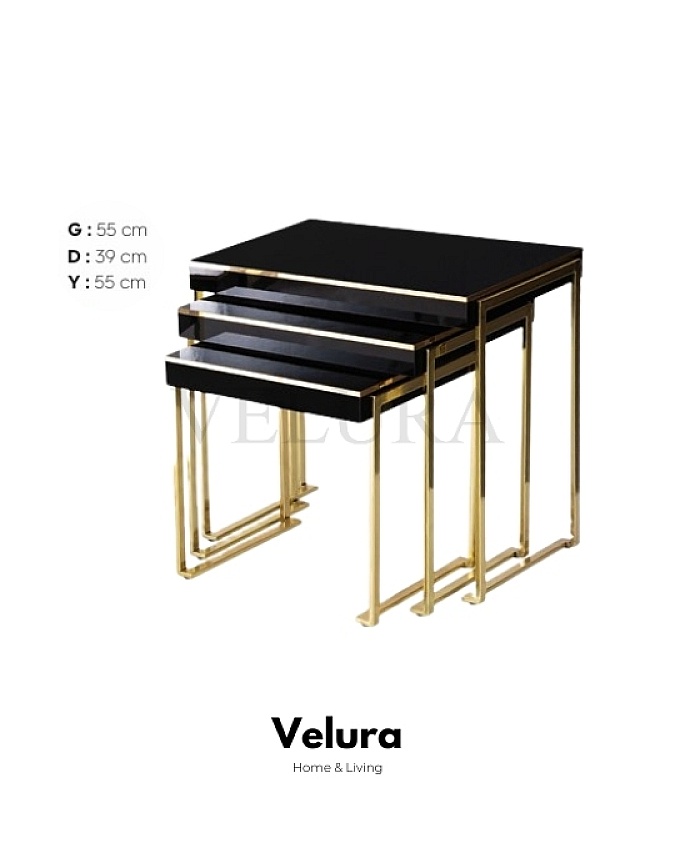 Afra Siyah Gold Yan Sehpa