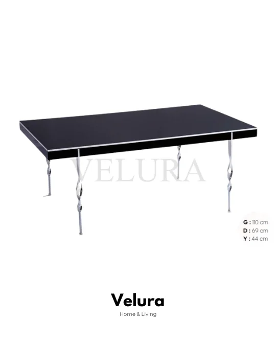 Asil Siyah Krom Orta Sehpa