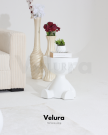 Modern kırmızı yan sehpa örneği