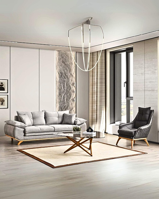 Azir Gri Yataklı Koltuk Takımı