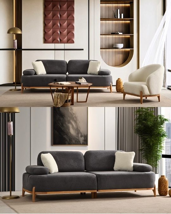 Berina Antrasit Koltuk Takımı