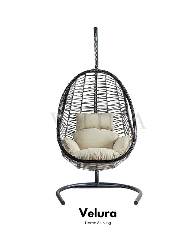 Cosmo Bahçe Salıncağı - Cappucino Rattan Krem Minder