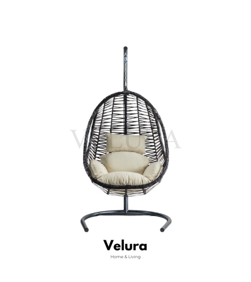 Cosmo Bahçe Salıncağı - Kahve Rattan Krem Minder Cosmo Bahçe Salıncağı - Kahve Rattan Krem Minder
