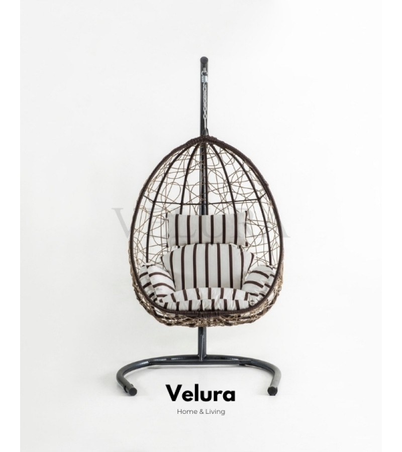 Deco Bahçe Salıncağı - Swing Açık Kahve Rattan Zebra Minder Deco Bahçe Salıncağı - Swing Açık Kahve Rattan Zebra Minder