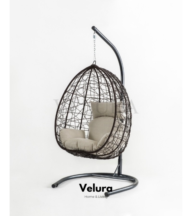 Deco Bahçe Salıncağı - Swing Kahve Rattan Krem Minder Deco Bahçe Salıncağı - Swing Kahve Rattan Krem Minder