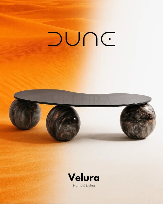 Küre Orta Sehpa - Dune - Fasulye - Füme Cam