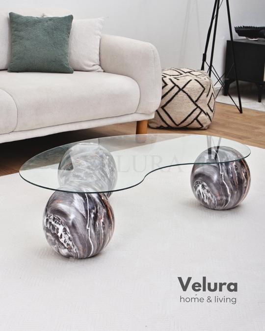 Küre Orta Sehpa - Dune - Şeffaf Cam