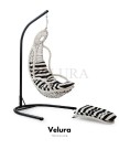 Elit Bahçe Salıncağı - Beyaz Rattan Zebra Minder