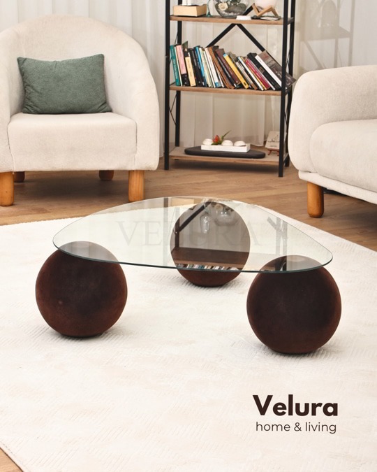 Küre Orta Sehpa - Flok - Üçgen Şeffaf Cam