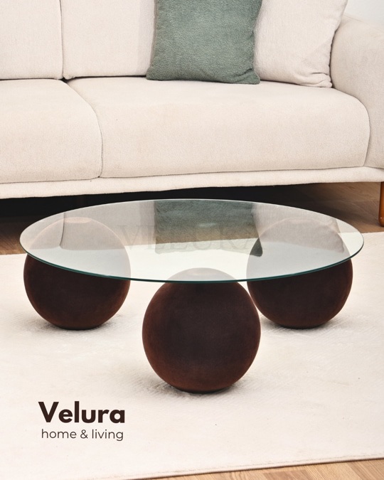 Küre Orta Sehpa - Flok - Yuvarlak Şeffaf Cam