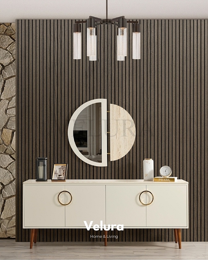 Hür Konsol - Krem ve Gold Detaylı