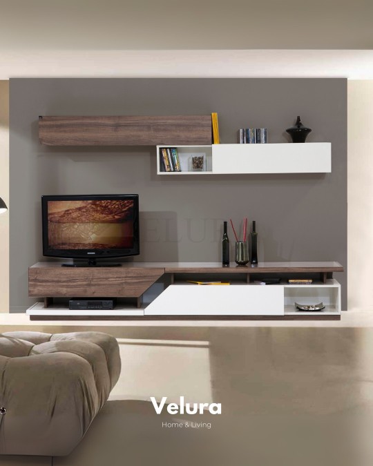 Image TV Ünitesi Haliç koyu ceviz beyaz modern