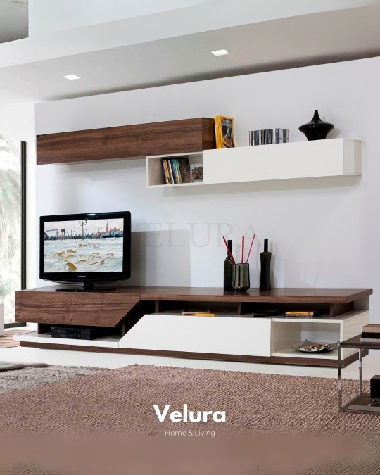 Image TV Ünitesi Haliç koyu ceviz beyaz modern