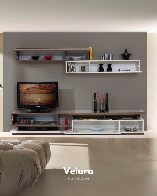 Image TV Ünitesi Haliç koyu ceviz beyaz modern