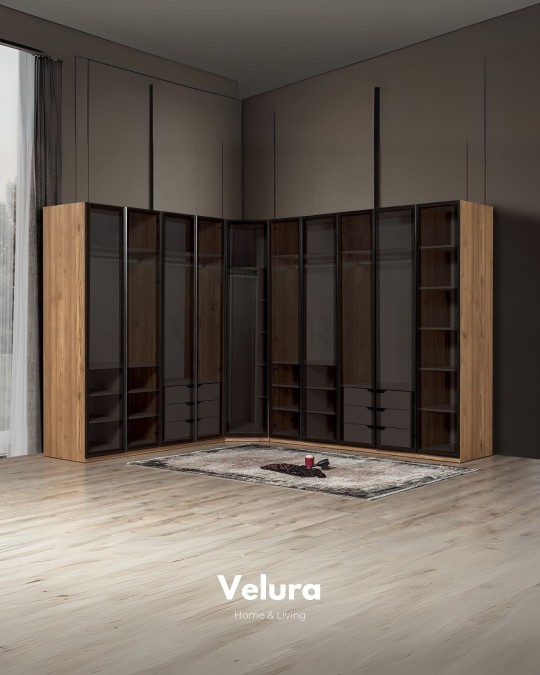 İzgi 10 Kapaklı Full Camlı Dolap