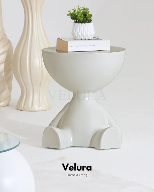 Ayıcık & Teddy Kırık Beyaz Yan Sehpa