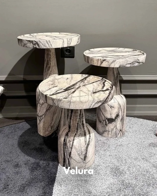 Londra Traverten Desen Zigon Yan Sehpa