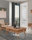 Marif Orta Sehpa damarlı ceviz ahşap görünümlü modern tasarım