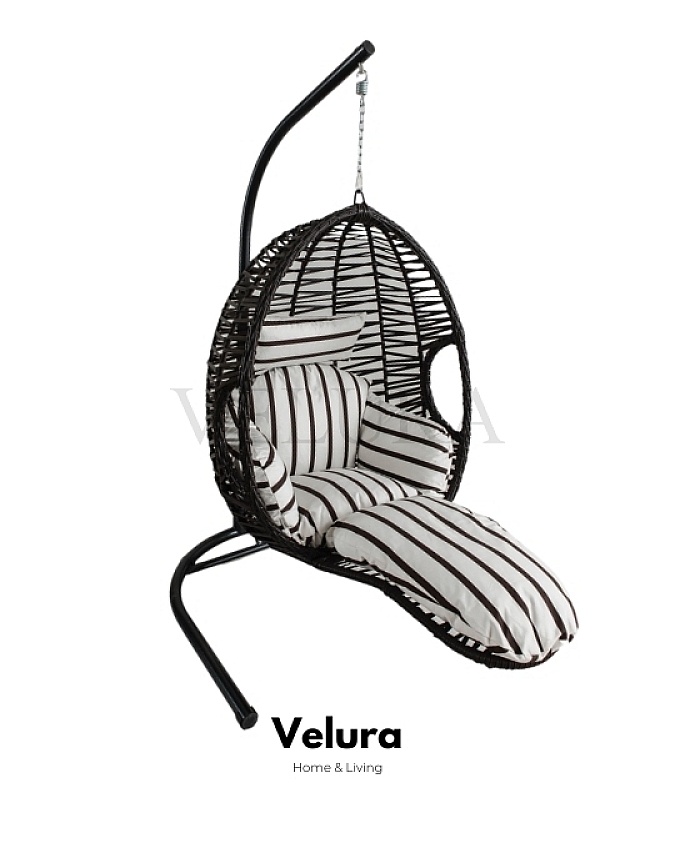 Max bahçe salıncağı kahve rattan zebra minder