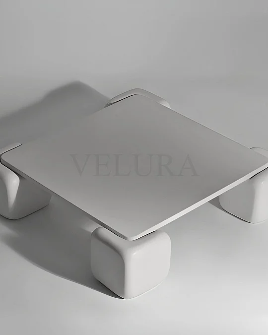 Küre Orta Sehpa - 4 Zar (Beyaz) - Kare - Beyaz Mdf