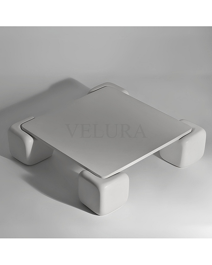 Küre Orta Sehpa - 4 Zar (Beyaz) - Kare - Beyaz Mdf