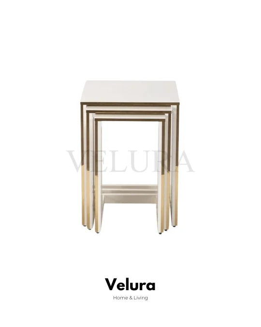 CO4 Metalik Ekru Gold Yan Sehpa