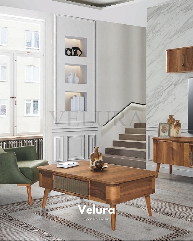 Modern Naturel Ahşap Orta Sehpa Modeli