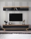 Okyanus TV Ünitesi Siyah Ahşap Detaylı Tasarım Velura Home Modern TV Ünitesi