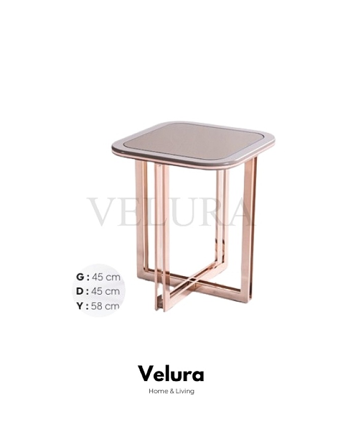 Rose gold ayaklı tekli toprak sehpa
