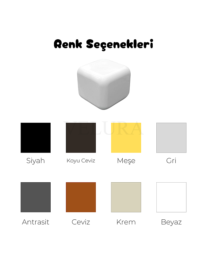 Küre Orta Sehpa - 4 Zar (Beyaz) - Kare - Füme Cam