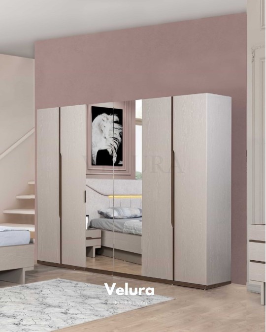 Mira 6 Kapaklı Gardırop, orta iki kapakta aynalı modern dolap modeli