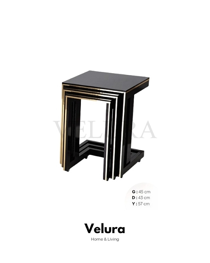 CO4 Siyah Gold Yan Sehpa Modeli