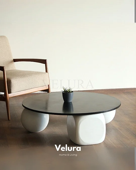 Küre Ahşap Orta Sehpa - S.Yuvarlak & B.Zar & Beyaz