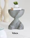 Velura Home Gri Taş Yan Sehpa Modeli