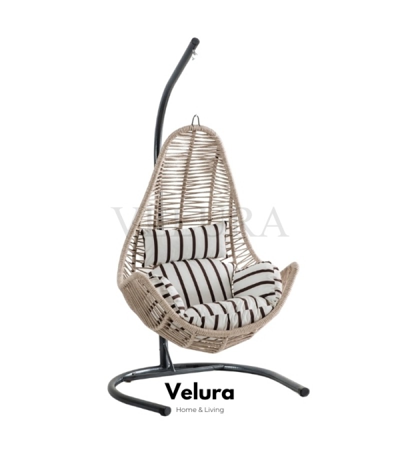 Zen Bahçe Salıncağı - Krem Rattan Zebra Minder Zen Bahçe Salıncağı - Krem Rattan Zebra Minder