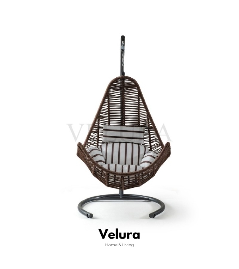 Zen Bahçe Salıncağı - Kahve Rattan Zebra Minder Zen Bahçe Salıncağı - Kahve Rattan Zebra Minder