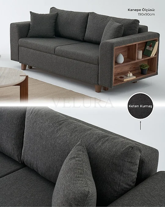 Rengar İkili Koltuk - Antrasit